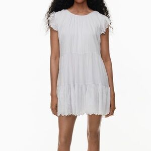Aritzia Wilfred Sidonie White Tiered Babydoll Mini Dress Size Small